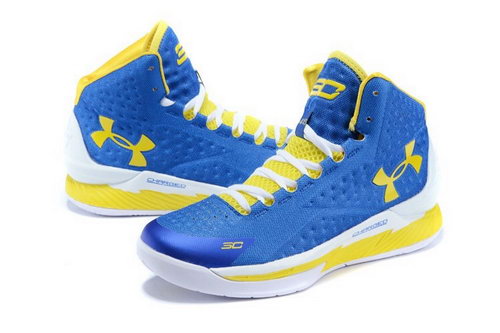 Mens Under Armour Curry One Blue White Yellow Online